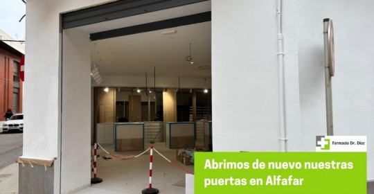 Reabrimos la Farmacia de Alfafar la semana que viene